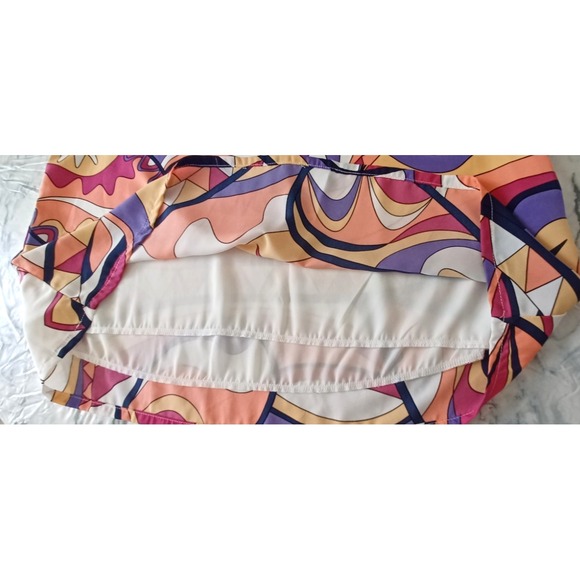 Tyche Mini Dress Sz M Vtg Stained Glass Colorful 60s USA Hipster Retro Mod Squad - Picture 4 of 8